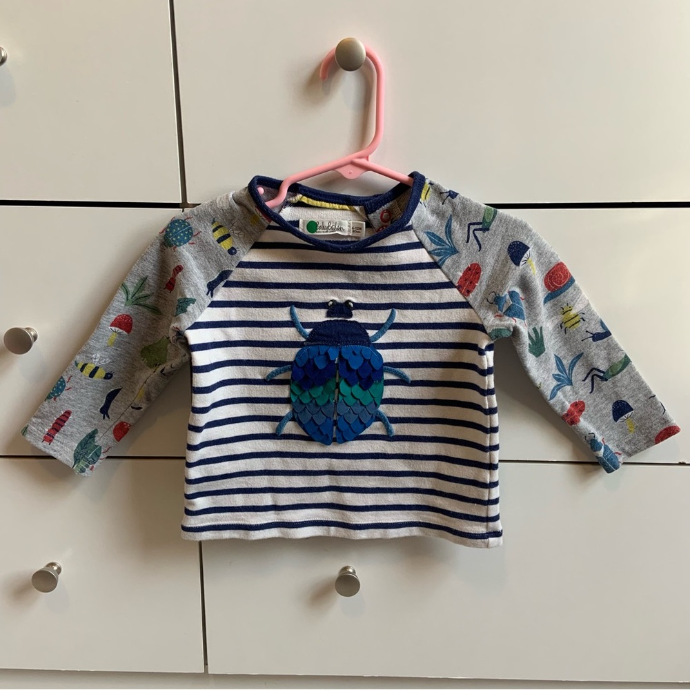 Baby Boden 6-12 Month Bug Appliqué Shirt
